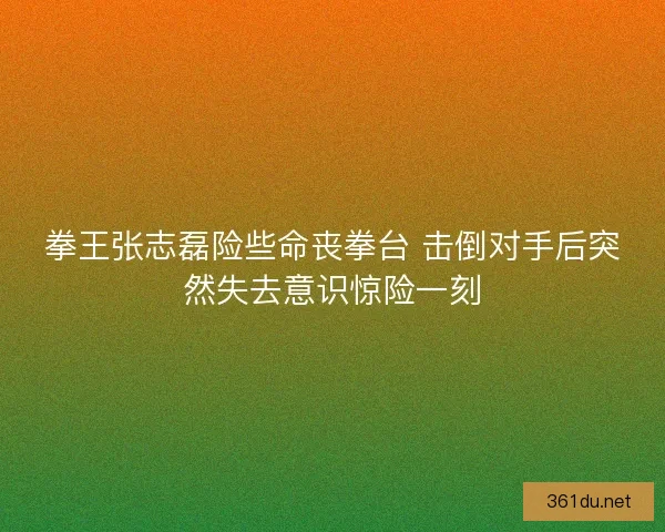 拳王张志磊险些命丧拳台 击倒对手后突然失去意识惊险一刻