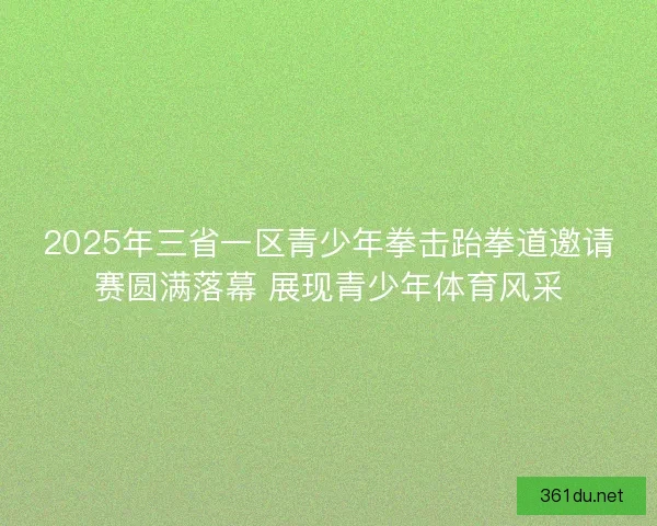 2025年三省一区青少年拳击跆拳道邀请赛圆满落幕 展现青少年体育风采