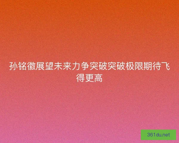 孙铭徽展望未来力争突破突破极限期待飞得更高