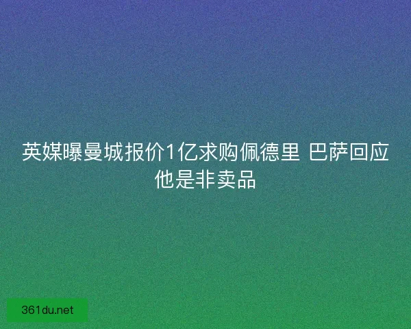 英媒曝曼城报价1亿求购佩德里 巴萨回应他是非卖品