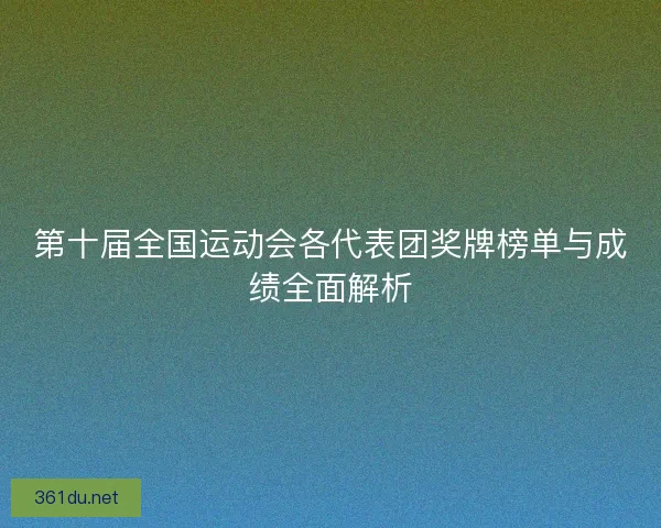第十届全国运动会各代表团奖牌榜单与成绩全面解析