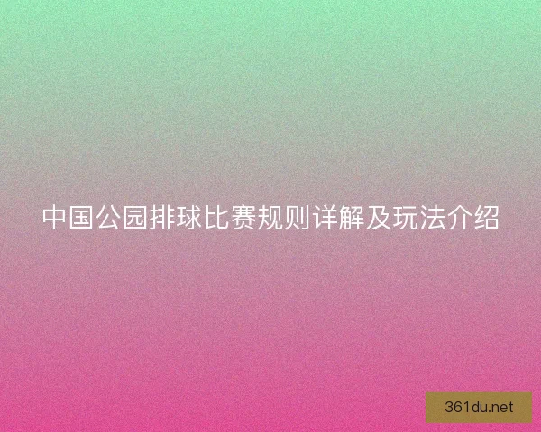 中国公园排球比赛规则详解及玩法介绍